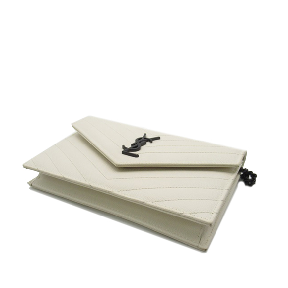 SAINT LAURENT Grain De Poudre Cassandre Envelope Wallet on Chain Crossbody Bag - Picture 4 of 10